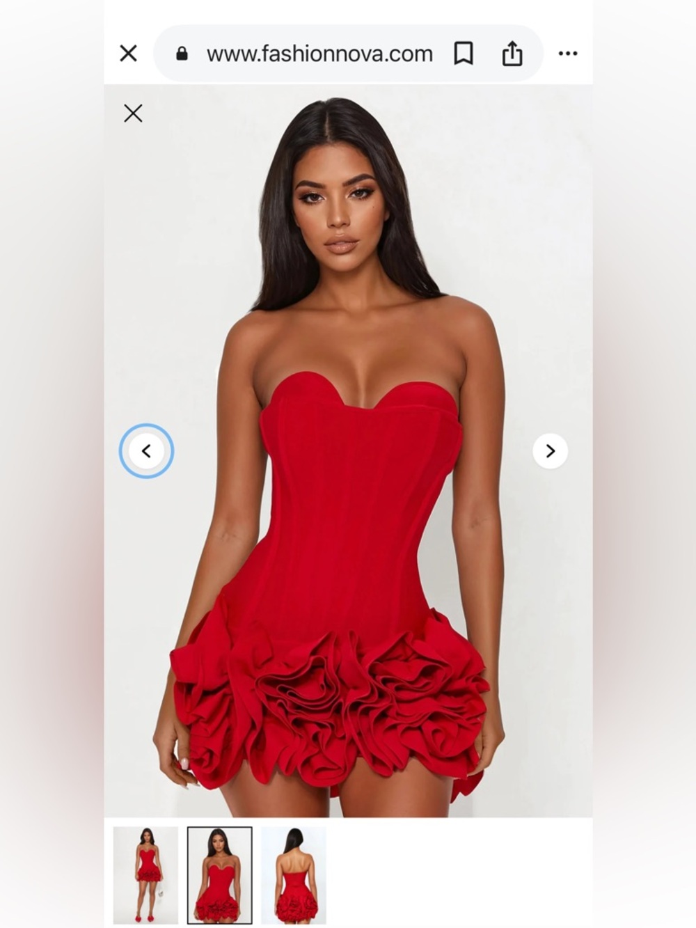 Red Dress with Flower 3D